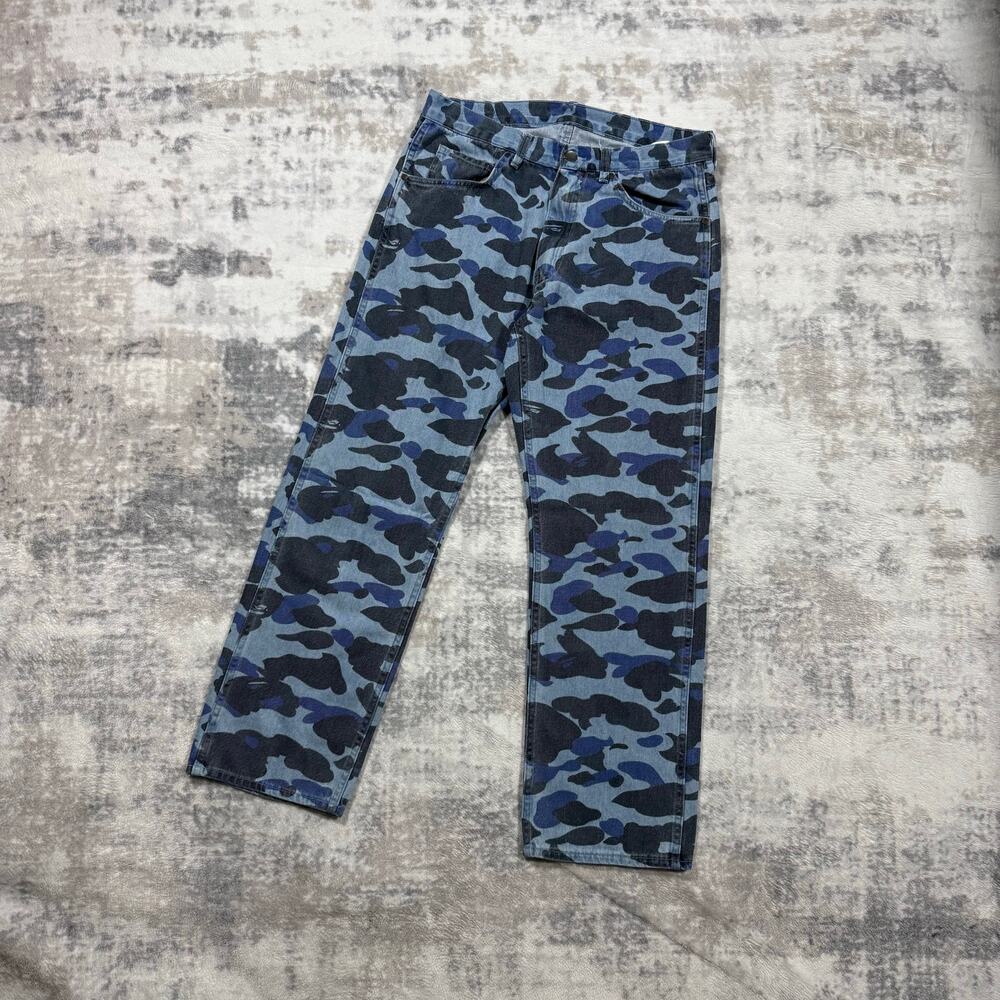 Authentic Bape 2000’s Blue Camo Jeans 30